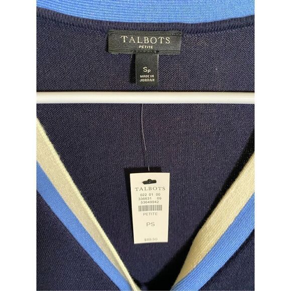Talbots NWT Navy Blue Cardigan Sweater‎ - Picture 3 of 6